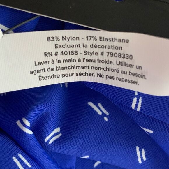 VERA BRADLEY Blue Water Bouquet Reversible Tankini Swim Bikini Top XL 16-18 - Picture 14 of 15